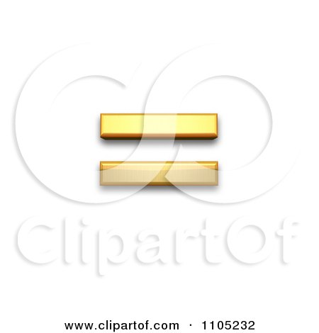 3d Gold equals sign Clipart Royalty Free Vector Illustration by Leo Blanchette