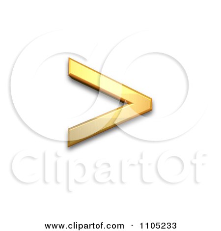 3d Gold greater-than sign Clipart Royalty Free Vector Illustration by Leo Blanchette