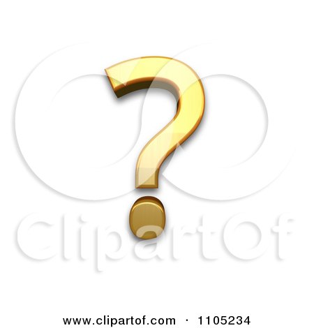 3d Gold question mark Clipart Royalty Free Vector Illustration by Leo Blanchette