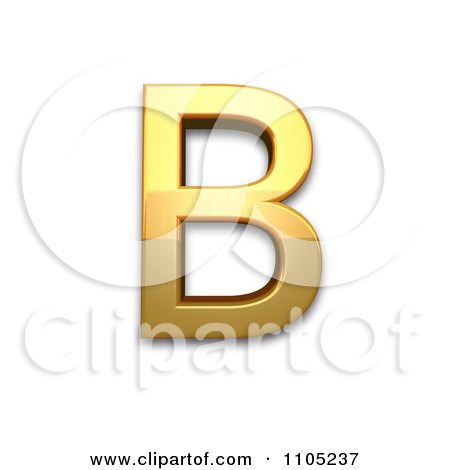 3d Gold capital letter b Clipart Royalty Free Vector Illustration by Leo Blanchette