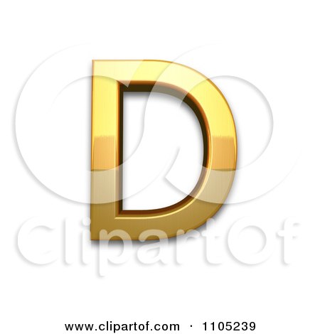 3d Gold capital letter d Clipart Royalty Free Vector Illustration by Leo Blanchette