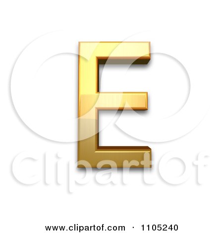 3d Gold capital letter e Clipart Royalty Free Vector Illustration by Leo Blanchette