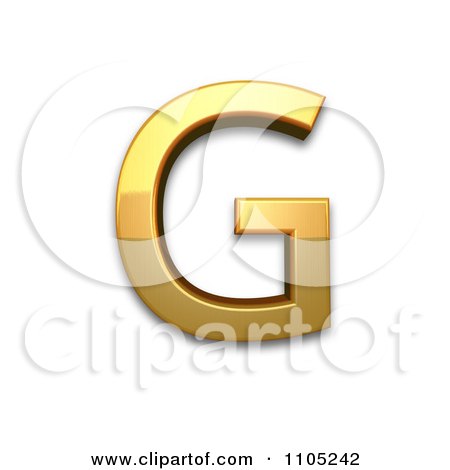 3d Gold capital letter g Clipart Royalty Free Vector Illustration by Leo Blanchette