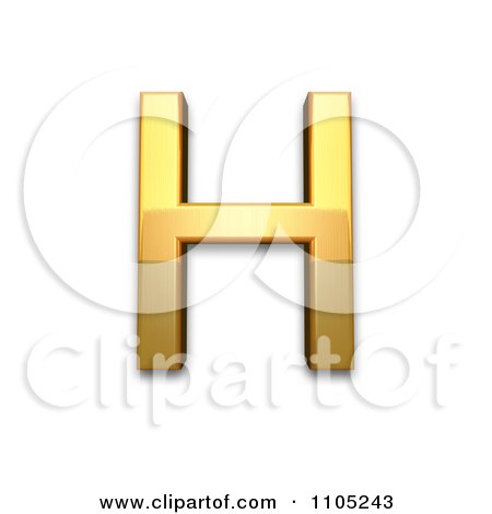 3d Gold capital letter h Clipart Royalty Free Vector Illustration by Leo Blanchette