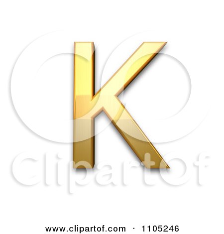 3d Gold capital letter k Clipart Royalty Free Vector Illustration by Leo Blanchette