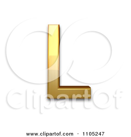 3d Gold capital letter l Clipart Royalty Free Vector Illustration by Leo Blanchette