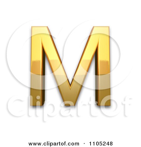 3d Gold capital letter m Clipart Royalty Free Vector Illustration by Leo Blanchette