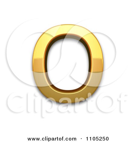 3d Gold capital letter o Clipart Royalty Free Vector Illustration by Leo Blanchette