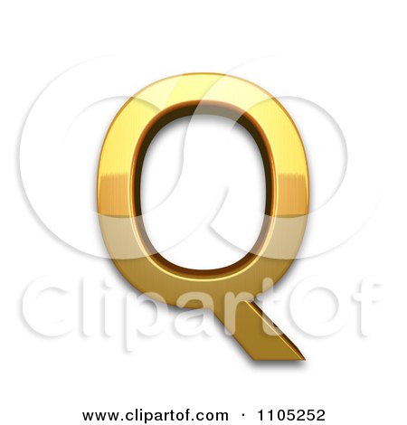 3d Gold capital letter q Clipart Royalty Free Vector Illustration by Leo Blanchette