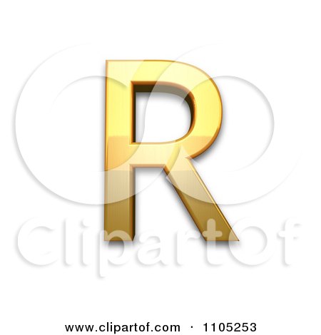 3d Gold capital letter r Clipart Royalty Free Vector Illustration by Leo Blanchette