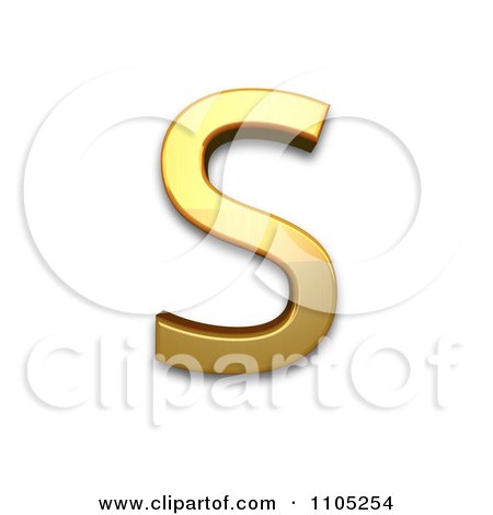 3d Gold capital letter s Clipart Royalty Free Vector Illustration by Leo Blanchette