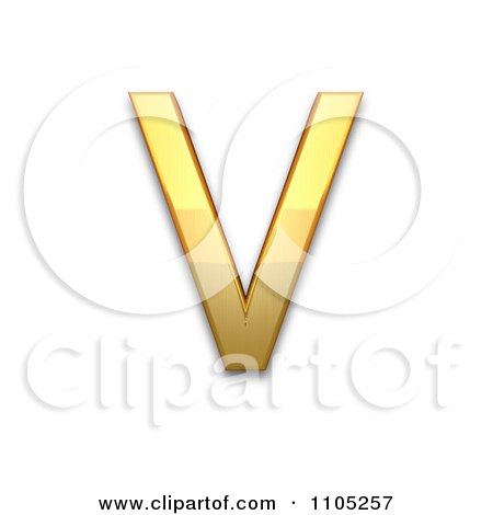 3d Gold capital letter v Clipart Royalty Free Vector Illustration by Leo Blanchette