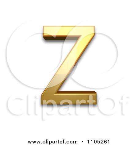 3d Gold capital letter z Clipart Royalty Free Vector Illustration by Leo Blanchette
