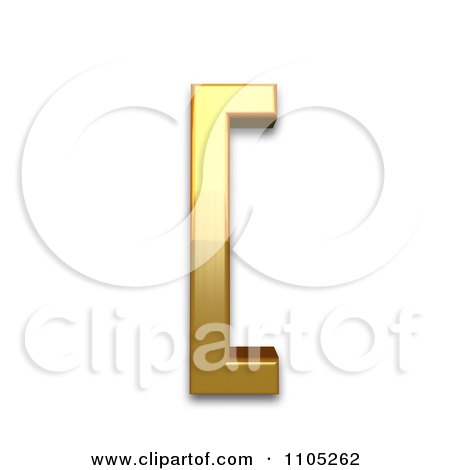 3d Gold left square bracket Clipart Royalty Free Vector Illustration by Leo Blanchette