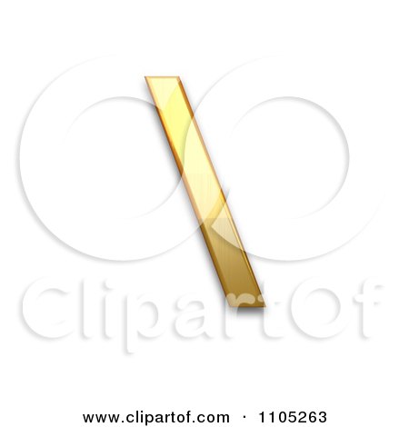 3d Gold reverse solidus Clipart Royalty Free Vector Illustration by Leo Blanchette
