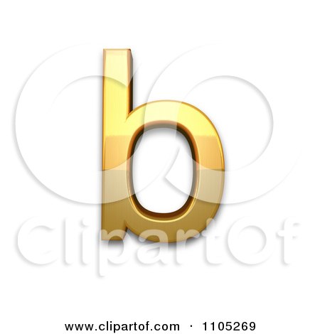 3d Gold small letter b Clipart Royalty Free Vector Illustration by Leo Blanchette