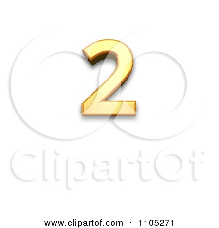 3d Gold superscript two Clipart Royalty Free Vector Illustration by Leo Blanchette