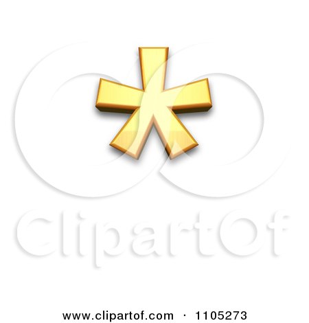 3d Gold asterisk Clipart Royalty Free Vector Illustration by Leo Blanchette