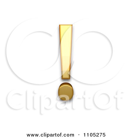 3d Gold exclamation mark Clipart Royalty Free Vector Illustration by Leo Blanchette