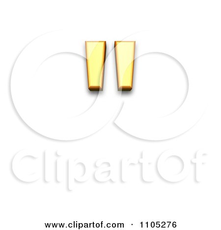 3d Gold quotation mark Clipart Royalty Free Vector Illustration by Leo Blanchette