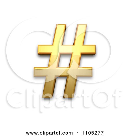 3d Gold number sign Clipart Royalty Free Vector Illustration by Leo Blanchette