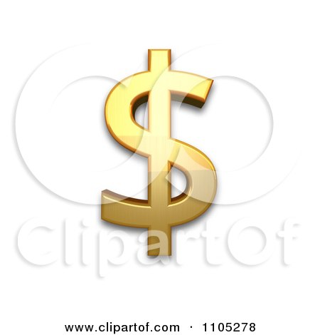 3d Gold dollar sign Clipart Royalty Free Vector Illustration by Leo Blanchette