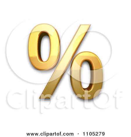 3d Gold percent sign Clipart Royalty Free Vector Illustration by Leo Blanchette
