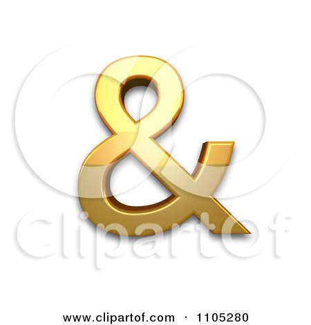 3d Gold ampersand Clipart Royalty Free Vector Illustration by Leo Blanchette