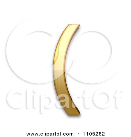 3d Gold left parenthesis Clipart Royalty Free Vector Illustration by Leo Blanchette
