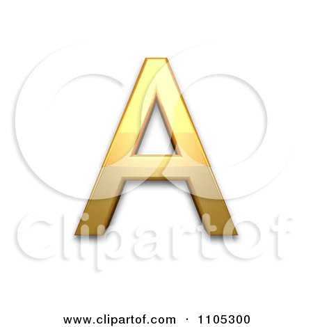 3d Gold greek capital letter alpha Clipart Royalty Free CGI Illustration by Leo Blanchette