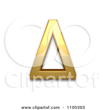 3d Gold greek capital letter delta Clipart Royalty Free CGI Illustration by Leo Blanchette