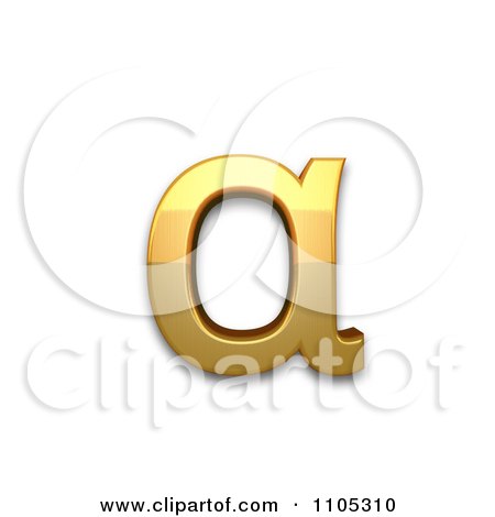 3d Gold greek small letter alpha Clipart Royalty Free CGI Illustration by Leo Blanchette
