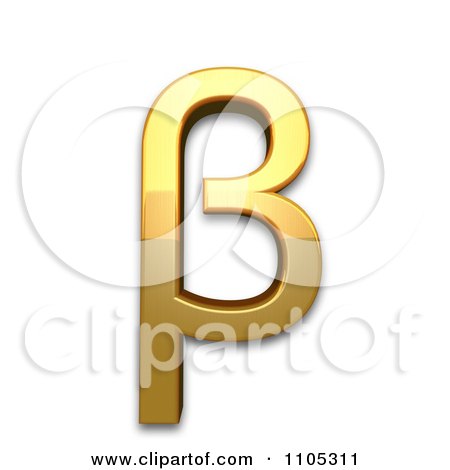 3d Gold greek small letter beta Clipart Royalty Free CGI Illustration by Leo Blanchette