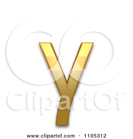3d Gold greek small letter gamma Clipart Royalty Free CGI Illustration by Leo Blanchette