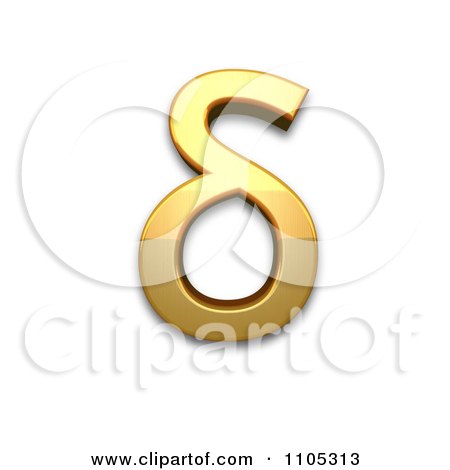3d Gold greek small letter delta Clipart Royalty Free CGI Illustration by Leo Blanchette