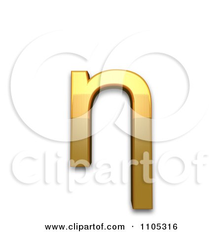 3d Gold greek small letter eta Clipart Royalty Free CGI Illustration by Leo Blanchette