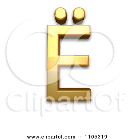 3d Gold cyrillic capital letter io Clipart Royalty Free CGI Illustration by Leo Blanchette