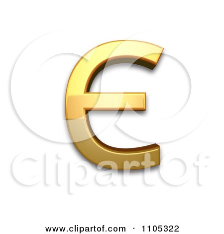 3d Gold cyrillic capital letter ukrainian ie Clipart Royalty Free CGI Illustration by Leo Blanchette