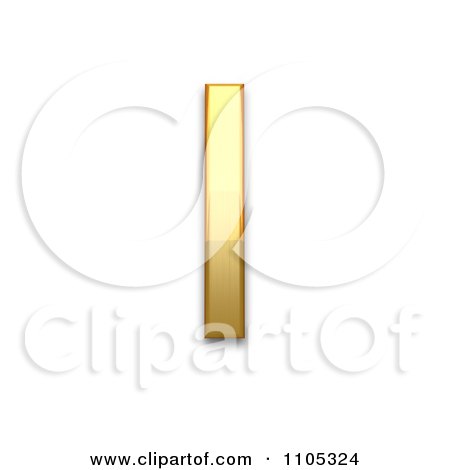 3d Gold cyrillic capital letter byelorussian-ukrainian i Clipart Royalty Free CGI Illustration by Leo Blanchette