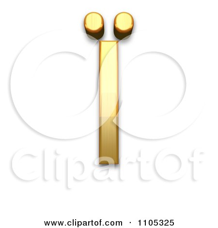 3d Gold cyrillic capital letter yi Clipart Royalty Free CGI Illustration by Leo Blanchette