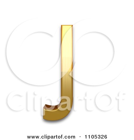 3d Gold cyrillic capital letter je Clipart Royalty Free CGI Illustration by Leo Blanchette