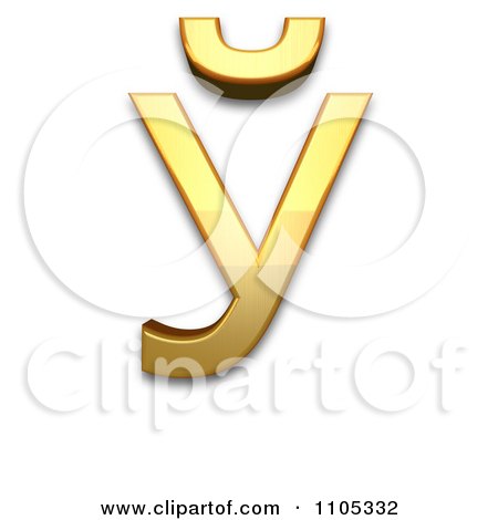 3d Gold cyrillic capital letter short u Clipart Royalty Free CGI Illustration by Leo Blanchette