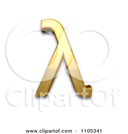 3d Gold greek small letter lamda Clipart Royalty Free CGI Illustration by Leo Blanchette