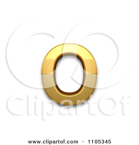 3d Gold greek small letter omicron Clipart Royalty Free CGI Illustration by Leo Blanchette