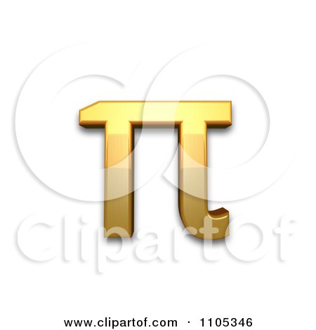 3d Gold greek small letter pi Clipart Royalty Free CGI Illustration by Leo Blanchette