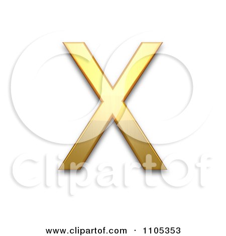 3d Gold cyrillic capital letter ha Clipart Royalty Free CGI Illustration by Leo Blanchette