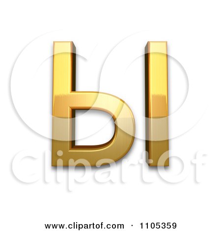 3d Gold cyrillic capital letter yeru Clipart Royalty Free CGI Illustration by Leo Blanchette