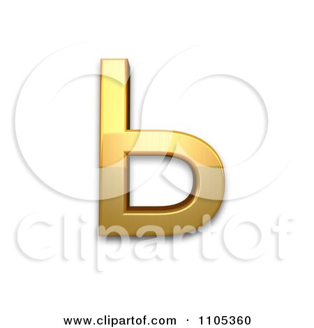 3d Gold cyrillic capital letter soft sign Clipart Royalty Free CGI Illustration by Leo Blanchette
