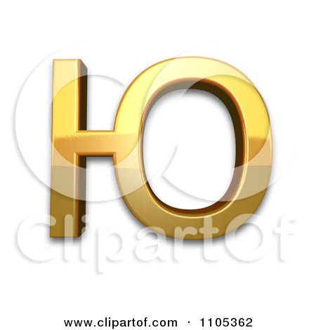 3d Gold cyrillic capital letter yu Clipart Royalty Free CGI Illustration by Leo Blanchette