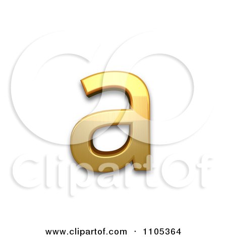 3d Gold cyrillic small letter a Clipart Royalty Free CGI Illustration by Leo Blanchette